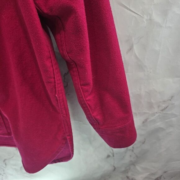 Eddie Bauer Shirt Mens Large Red Flannel Chamois Vintage Pheasant Embroidery - Picture 6 of 12